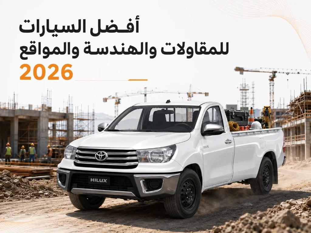 أفضل السيارات للمقاولات والهندسة والمواقع 2026